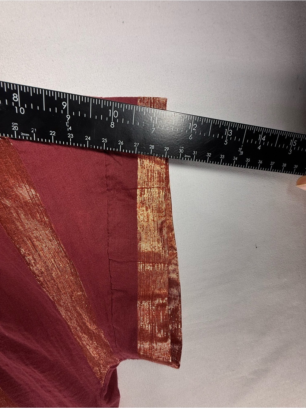Anthropology Mauve Metallic Copper Striped Button Down | StatementBlouse | M - Picture 7 of 12